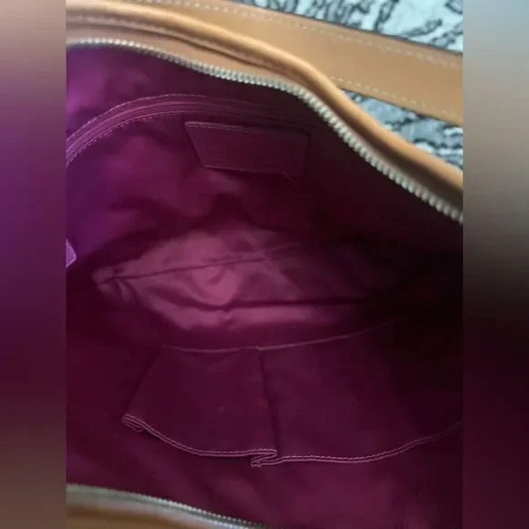 Coach Women's Plaid Tattersall Shoulder Bag - White and Pink - Picture 9 of 13